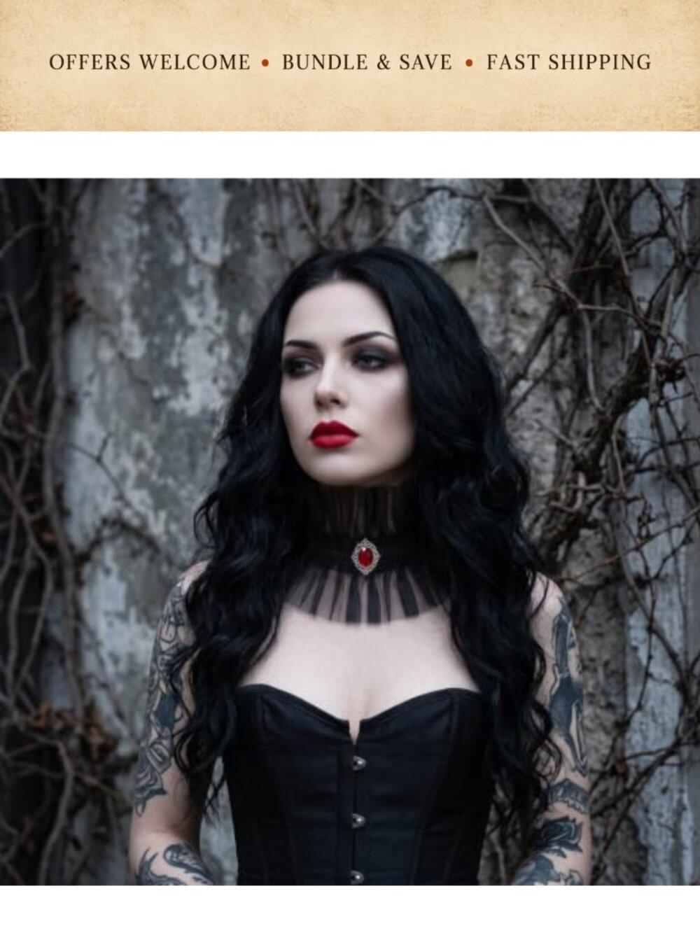 Gothic Ruffle Collar Victorian Renaissance Neck Accessory - Picture 4 of 6